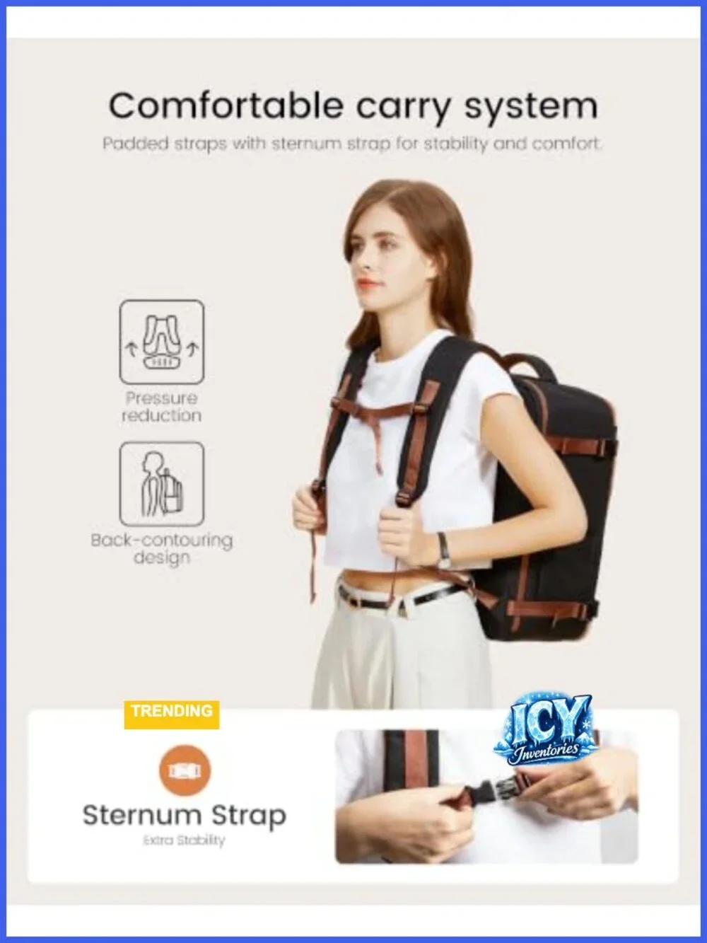 40L Travel Backpack for Women, Carry On Flight Approved, Waterproof Laptop